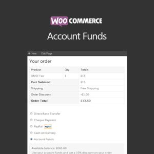 woocommerce-account-funds Thung lũng web, Plugin, theme WordPress, plugin WordPress, WordPress plugins, Công cụ WordPress giá rẻ